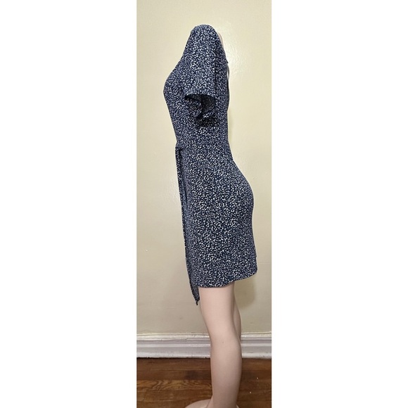 NWT Banana Republic Blue and White Asymmetrical Ruched Mini Dress - Picture 4 of 13